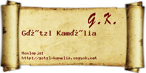 Götzl Kamélia névjegykártya